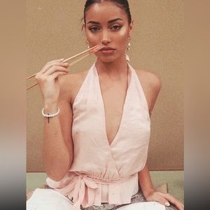 Majorelle pink halter top